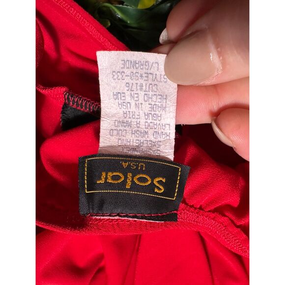 Vintage Y2K Red and Black Lace Spaghetti Straps Top Size Large - Picture 6 of 6